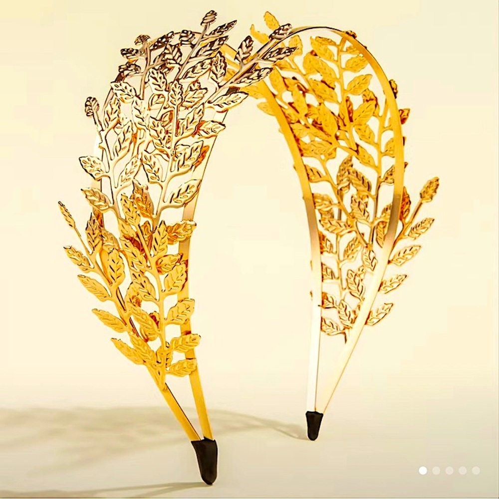 Gold leaf leave Crown Tiara Head Band piece Woman Princess Greek Goddess Royal